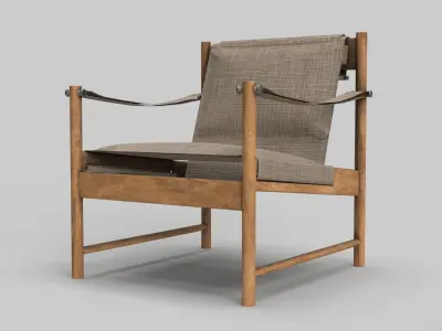 Lounge wood chair 3D model