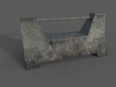 Concrete Barrier Type 10 Low-poly 3D model
