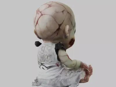 Creepy Porcelain Doll Low-poly 3D model