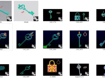 15 Keys Lock Pendant 3dm collection 3D print model