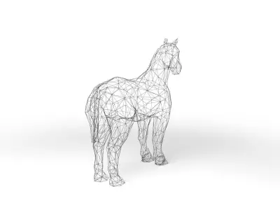 Horse Wireframe Low-poly 3D model