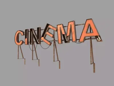 Old Cinema Sign  3D model