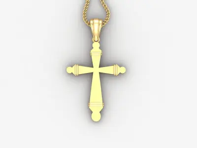 Light Gold 18K Cross Pendant 2CP063 3D print model