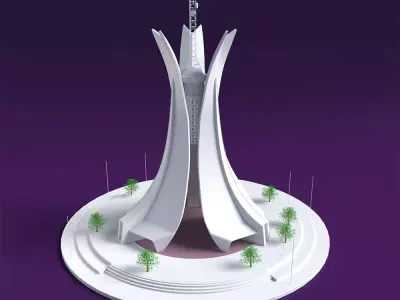 Martyrs Memorial Maqam Echahid 3D Model 3D model