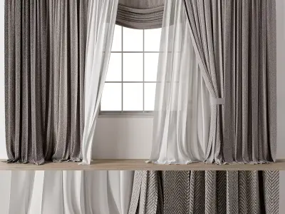 Curtain modern 8 3D model