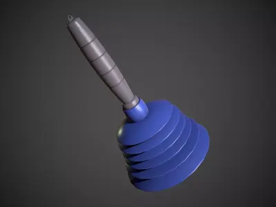 Sink Plumger Low-poly 3D model