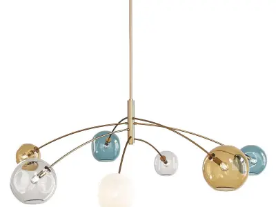 GLASSCHERRY light chandelier with glass globes Low-poly 3D model
