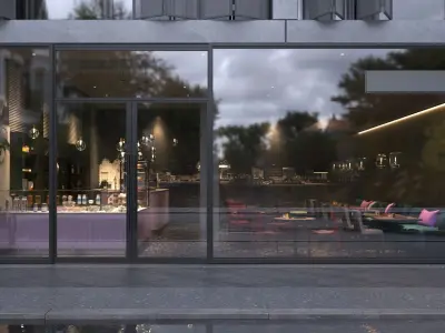 Interior Scene 02 - Cafe 3D model