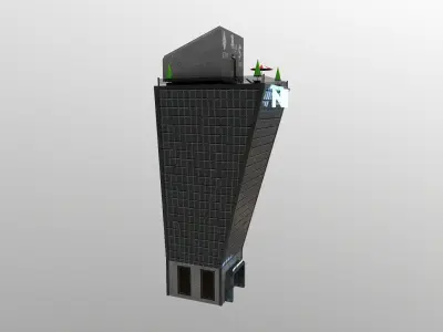 Cyberpunk City - Building 15 - NFT Skyscraper Low-poly 3D model