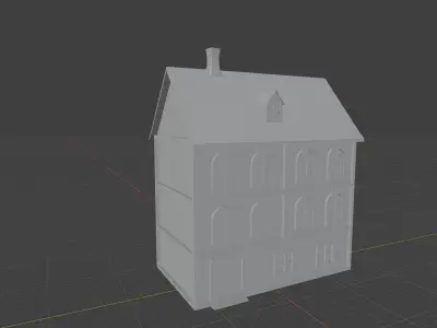 Medieval House Low-poly 3D model