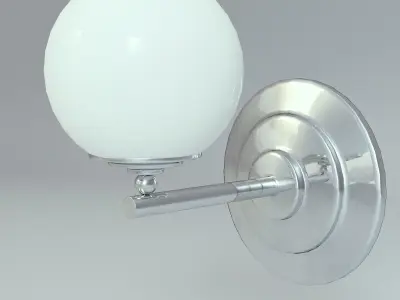 Wall Lamp Single White 4 3D model