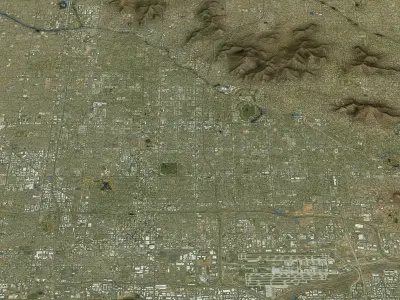 Phoenix - Topography Terrain Low-poly 3D model