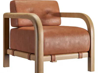 Kieran Leather Armchair 3D model