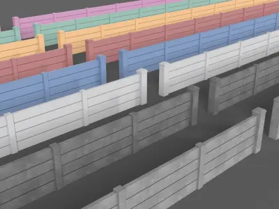 PBR Concrete Wall 3D Model Pack