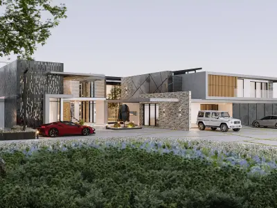 House Cape Exterior Modern House 3D model