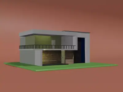 Modern House Asset MORHOU01 Low-poly 3D model