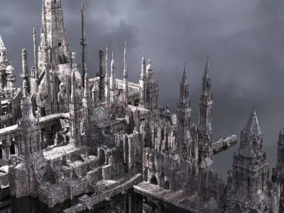 Fantasy Egyptian Tower streets 4  3D model