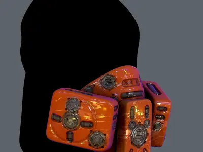 Gas mask helmet scifi Low-poly character art game space Low-poly 3D model 8