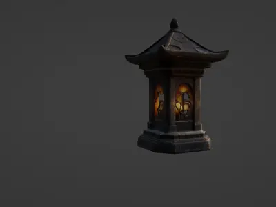 Ancient Temple Lantern 3D model