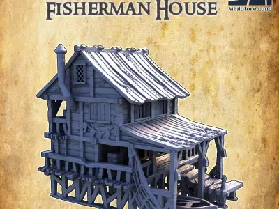 Old Fisherman House Tabletop Terrain 28 mm 3D print model 3D print model