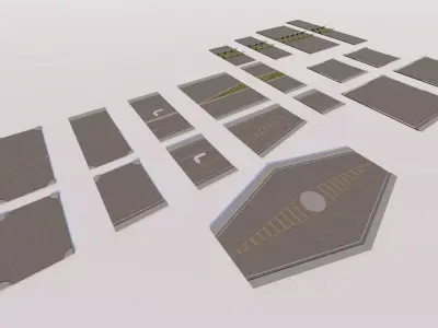 Road Pack - Extended-City Roads 3D model 5
