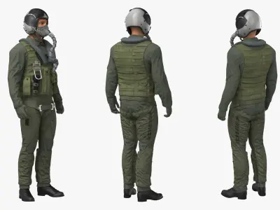  Aircrew Flight Uniform in Standing Pose Green 