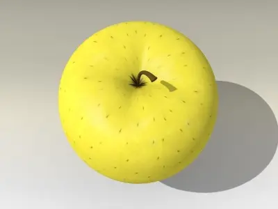 Photorealistic Yellow Apple 3D model