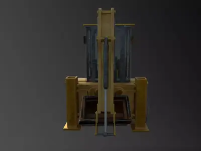 3D JCB forklift Low-poly 3D model