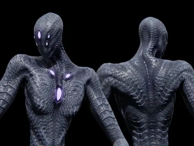 Alien God Entity Low-poly 3D model