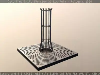 City Tree Grill - Version 3 - Low-Poly - PBR Low-poly 3D model