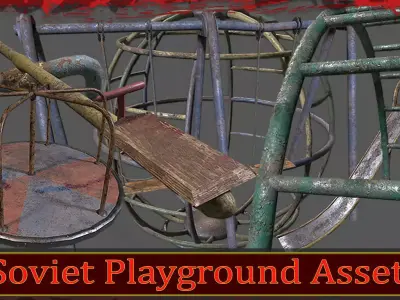 Soviet Oldschool Playground Low-poly 3D model