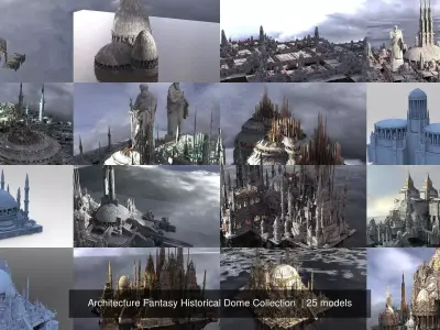 Architecture Fantasy Historical Dome Collection  3D Model Pack