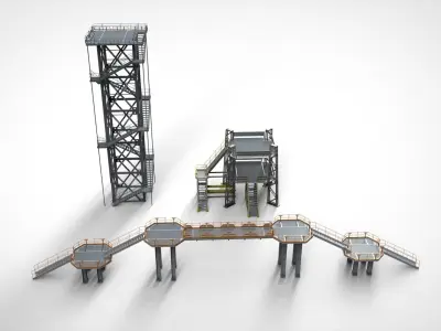 sci-fi stairs 2 3D model