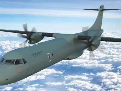  ATR 72-600 Maritime Patrol Plane Flying 