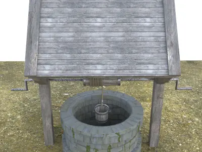 Old Country Well Low-poly 3D model