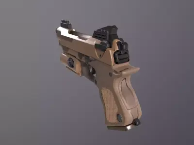 AAA Gun game-ready Low-poly 3D model