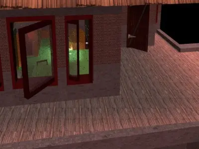 Advance 3d House 3Floors Windows and Doors  Free low-poly 3D model