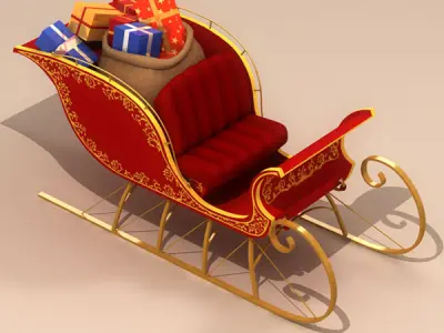 Santa Claus Sleigh 3D model