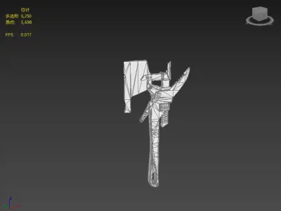 Next generation wrench axe Low-poly 3D model