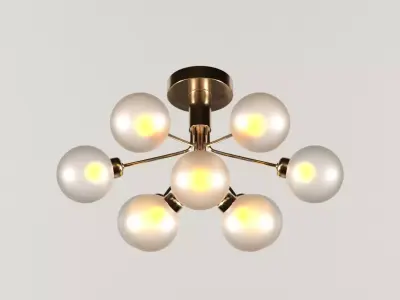 APIALES-9-CEILING 1 modern ceiling light with five glass globes 3D model
