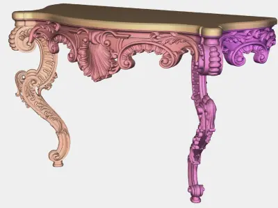 Carved console 2 leg for CNC 04 3D model