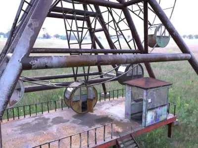 Abandoned Ferris Wheel 3D model