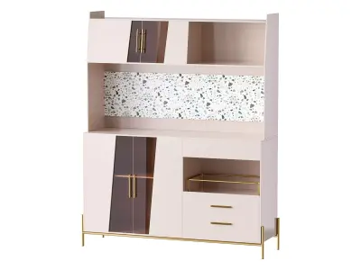 Cabinet with high shelves for the kitchen 3D model