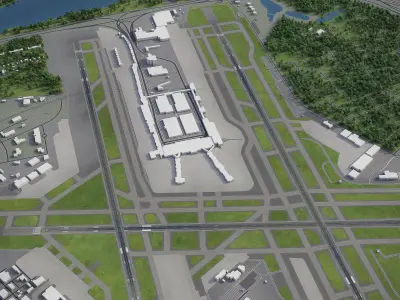 Minneapolis-Saint Paul International Airport - MSP Low-poly 3D model