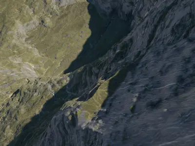 Landscape Coastal Waterfall Low-poly 3D model