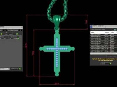 Cross Light Gold 3CP087 3DM STL 3D model