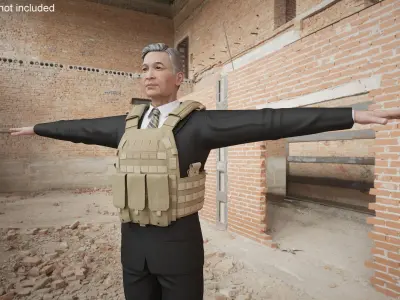 Senior Executive in Tactical Vest 3D model
