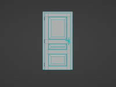 wood door Low-poly 3D model purchase