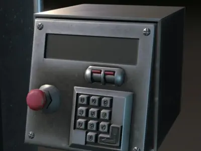 DoorTons door with stripe Low-poly 3D model