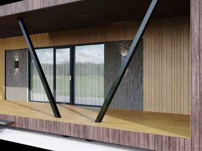 House in the Forest Modern House 3D model